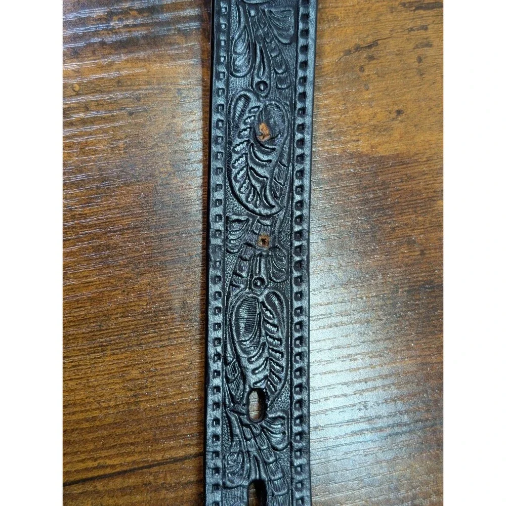 3D Black Genuine Leather Western Belt - Bronco Buckle - Size 26